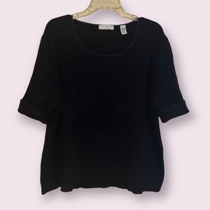 Vintage Lord and Taylor Black Sweater Short Sleeve Top